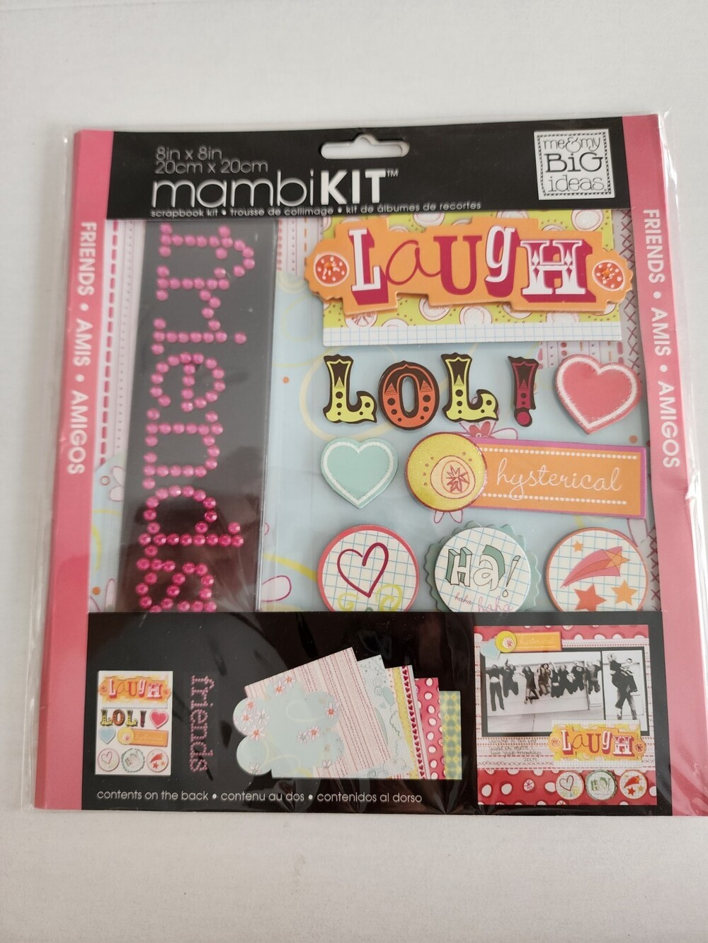 NEW Scrapbook Mambi Kit Me & My Big Ideas, FRIENDS Pink & Orange 8x8 Retired #24